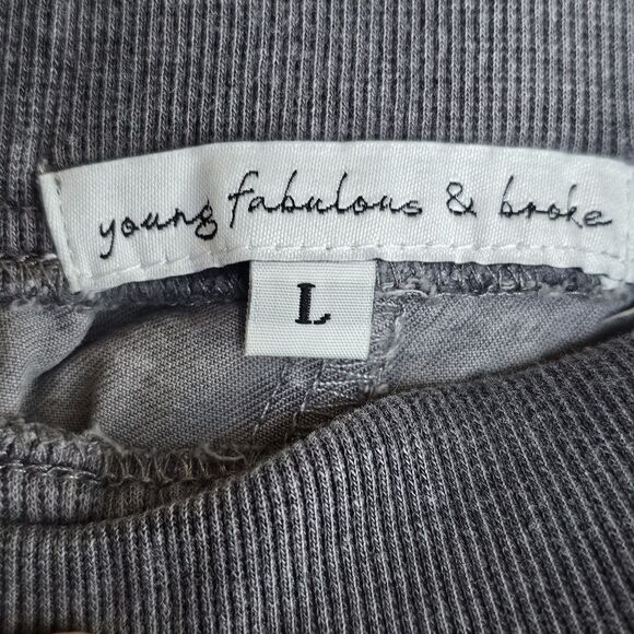 Young‎ Fabulous & Broke Pants Womens Large Gray Cargo Jupiter Jogger YFB Casual - Picture 5 of 11